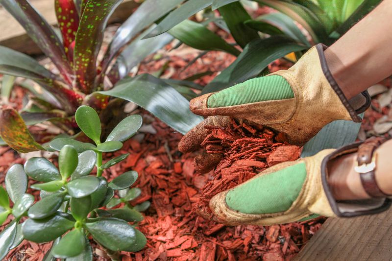 Red Mulch Installation